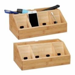 2x Organiseur De Bureau Bambou