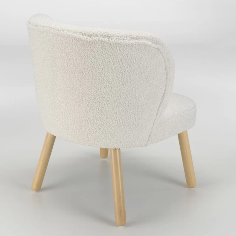 Fauteuil En Tissu Bouclette Blanc 8 Fauteuil En Tissu Bouclette Blanc – Image 6