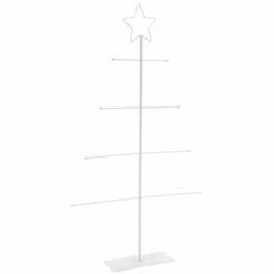 Présentoir Sapin Métal Laqué Blanc