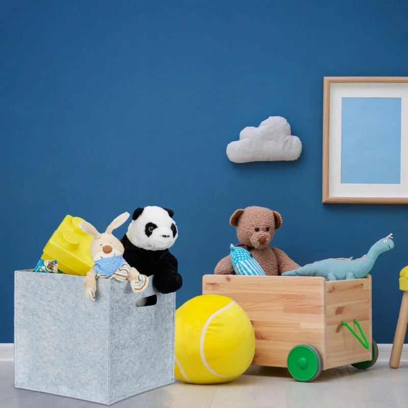 1x Panier à Bûches Carré En Feutre Gris 4 1x Panier à Bûches Carré En Feutre Gris – Image 2