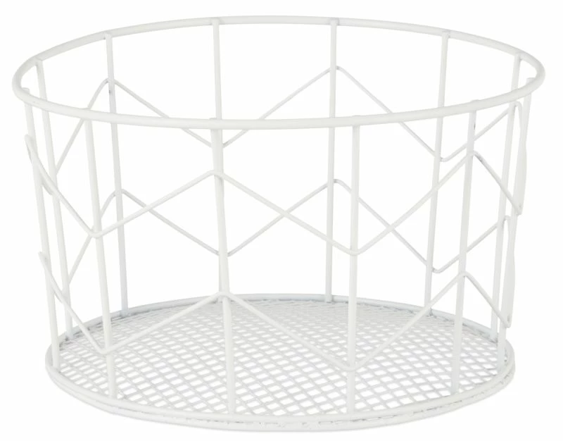 1x Corbeille Fil De Fer Blanche 3 1x Corbeille Fil De Fer Blanche