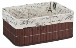 1x Panier De Rangement En Bambou Motifs