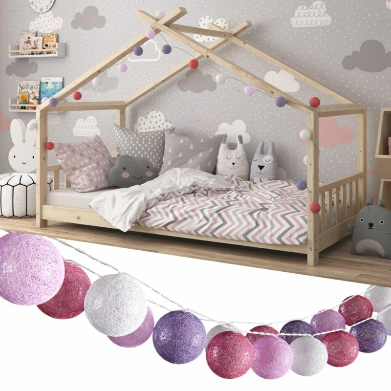 Guirlande Cotton Balls 310cm Rose 6 Guirlande Cotton Balls 310cm Rose – Image 4