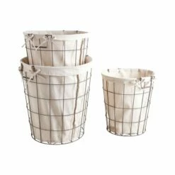 Corbeilles En Métal Vieilli (Lot De 3)