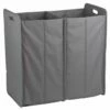 Panier à Linge Pliant 2 Bacs Gris