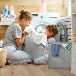 Panier à Linge 2 Compartiments Gris -Home24 Soldes 972a221f64274d61b856035cf86ff290