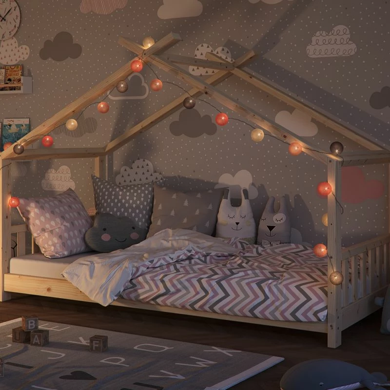 Guirlande Cotton Balls 310cm Rose 4 Guirlande Cotton Balls 310cm Rose – Image 2