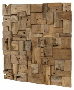 Décoration Murale Carrée 8 En Teck L80