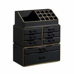 1x Organiseur Make Up Tiroirs Noir Doré 24 1x Organiseur Make Up Tiroirs Noir Doré -Home24 Soldes a436a368aa4e47dc89a96bf6783be9a2