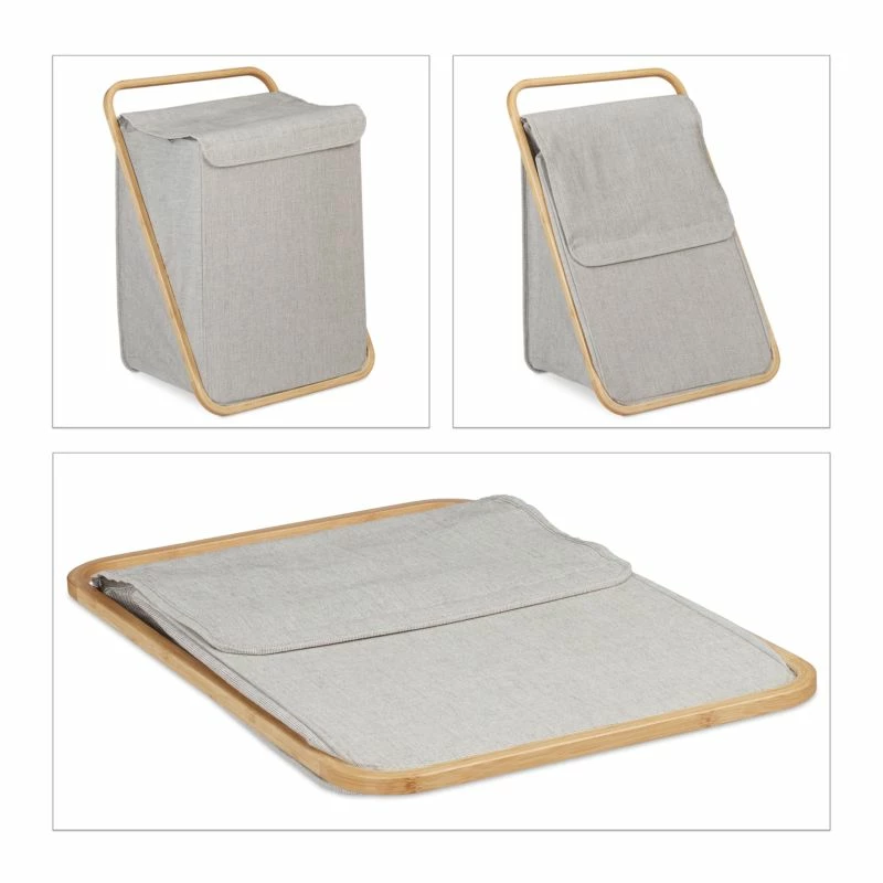 Panier à Linge En Tissu Et Bambou 8 Panier à Linge En Tissu Et Bambou – Image 6