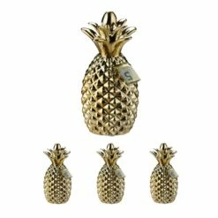 Tirelire Ananas Doré En Lot De 4