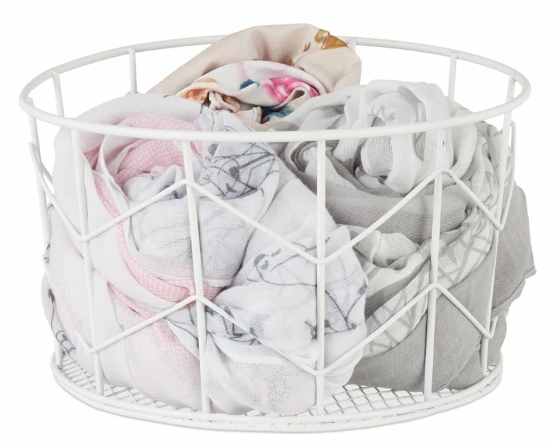 1x Corbeille Fil De Fer Blanche 6 1x Corbeille Fil De Fer Blanche – Image 4