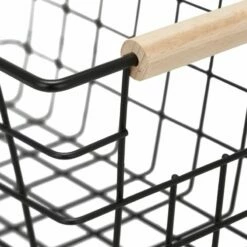 1x Panier Fil De Fer Poignées Bois Noir 22 1x Panier Fil De Fer Poignées Bois Noir -Home24 Soldes b4387ac56ee04bd1b583619f06212591