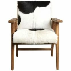 Fauteuil Teck Avec Peau De Chèvre Noire -Home24 Soldes b691049b35e044cc835cc1293996b6d6