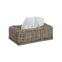 Boite à Mouchoirs Ancienne En Rotin