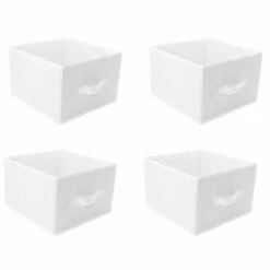 4 Boîtes De Rangement Suspendues Blanc