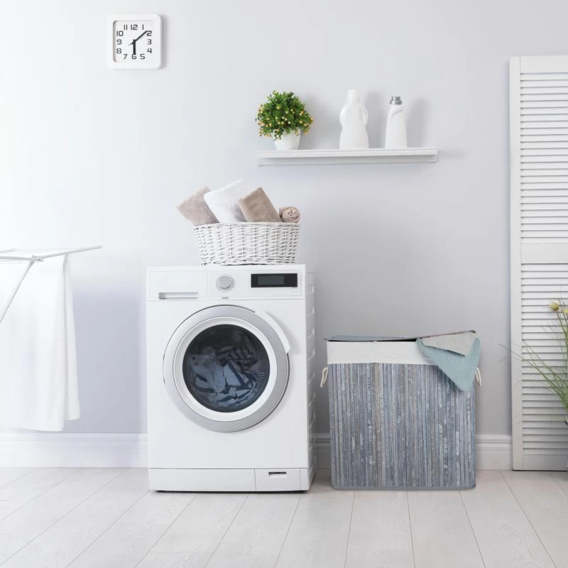 Panier à Linge En Bambou 3 Compartiments 5 Panier à Linge En Bambou 3 Compartiments – Image 3