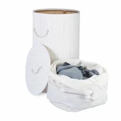 3x Panier à Linge Bambou Rond Blanc 25 3x Panier à Linge Bambou Rond Blanc -Home24 Soldes c290b222512840019ef7a316dc0bb104 1