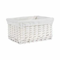 Corbeille De Rangement Osier Blanc
