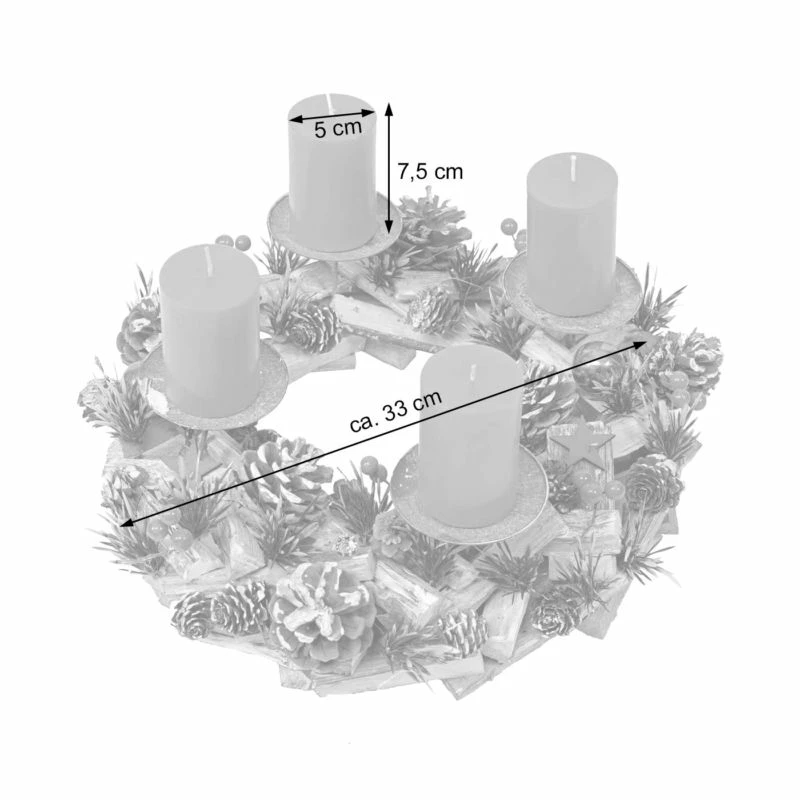 Couronne Avent HWC-H50 Bougies Rouges 8 Couronne Avent HWC-H50 Bougies Rouges – Image 6