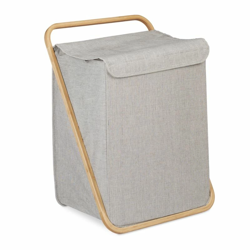 Panier à Linge En Tissu Et Bambou 3 Panier à Linge En Tissu Et Bambou