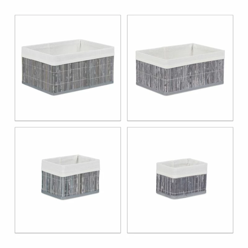 Lot De 6 Paniers De Rangement Gris 7 Lot De 6 Paniers De Rangement Gris – Image 5