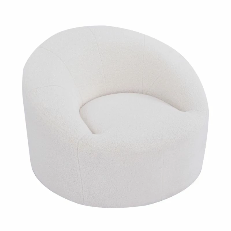 Fauteuil Design En Bouclette Ivoire 6 Fauteuil Design En Bouclette Ivoire – Image 4