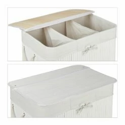 Panier à Linge En Bambou 3 Compartiments 35 Panier à Linge En Bambou 3 Compartiments -Home24 Soldes e0a7d813a6224f96902b009f92be26d3