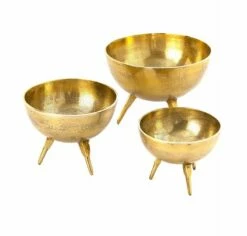 Ensemble De 3 Coupes Sur Trépied Gold
