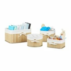 Boîte De Rangement En Bambou Lot De 4