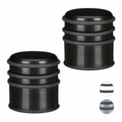 Butoir De Porte Noir En Lot De 2