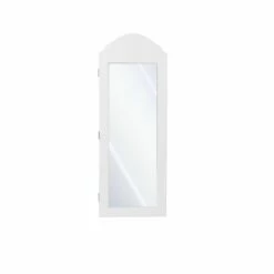 Armoire à Bijoux Miroir 32x95x9cm Blanc