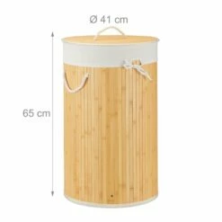 Lot De 2 Paniers à Linge Bambou Ronds -Home24 Soldes f5ef4811dd6e46cf831307941de47be7