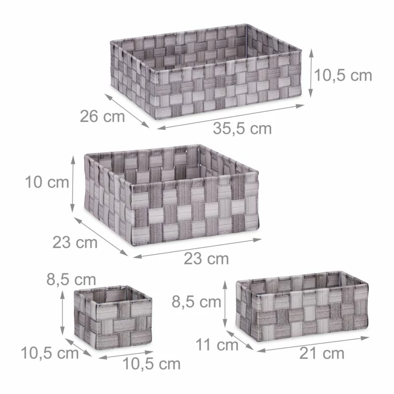 Lot De 8 Paniers De Rangement Tressés 5 Lot De 8 Paniers De Rangement Tressés – Image 3