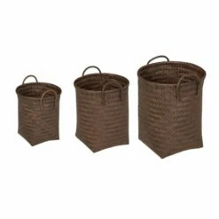 Panier à Lessive Tressé En Jeu De 3