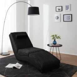 Chaise Longue De Relaxation Carson -Home24 Soldes relaxliege carson kunstleder strukturstoff schwarz 4905260