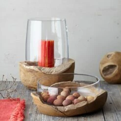 Leonardo Bol Avec Socle En Teck Terra -Home24 Soldes schale inkl teaksockel terra transparent 3166021