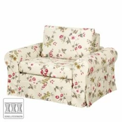 Fauteuil-lit Latina Country Avec Housse -Home24 Soldes schlafsessel latina v flachgewebe gebluemt creme 4132816