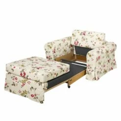 Fauteuil-lit Latina Country Avec Housse -Home24 Soldes schlafsessel latina v flachgewebe gebluemt creme 4132836