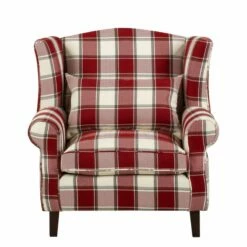 Fauteuil à Oreilles Colmar XL -Home24 Soldes sessel corteen webstoff rot beige 4283744