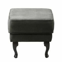 Fauteuil à Oreilles Miscol -Home24 Soldes sessel miscol antiklederlook mit hocker dunkelgrau 4886448