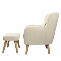 Fauteuil Ribolt -Home24 Soldes sessel ribolt mit hocker webstoff sahara 5214332