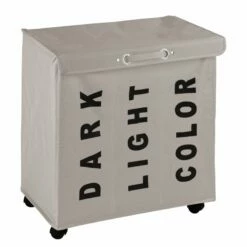 Wenko Sac à Linge Trivo -Home24 Soldes waeschesammler trivo kunstfaser hellgrau 4837188