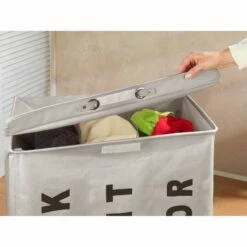 Wenko Sac à Linge Trivo -Home24 Soldes waeschesammler trivo kunstfaser hellgrau 4837208
